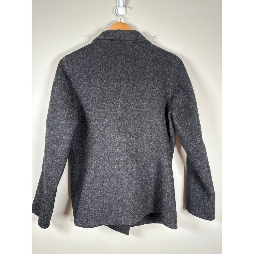 Kuna Asymmetric Zip Coat Baby Alpalca Wool Size Small Gray Pockets Warm - Picture 7 of 12